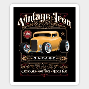 Cool Classic Retro Vintage Iron Thirties Style Hot Rod Car Magnet